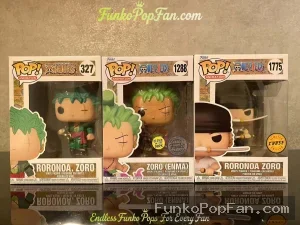 Bundle Funko Pop! One Piece Roronoa Zoro #327 Roronoa Zoro / Zoro (Enma) #1288 / Roronoa Zoro (Chase) #1775 Vinyl Figure Bobblehead Vaulted Collectible With Protector Funko Pop Figure