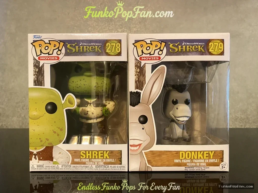 Bundle Funko Pop! Movies Shrek #278 Shrek / Donkey #279 Vinyl Figure Bobblehead Vaulted Collectible With Protector Funko Pop Figure