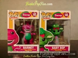 Retro Toys Barney #145 Barney / Baby Bop #146 Vinyl Figure Bobblehead Vaulted Collectible With Protector Funko Pop Figure