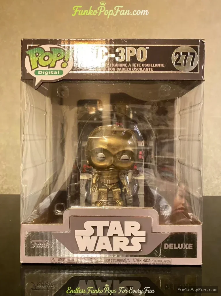 Star Wars Deluxe #277 C-3PO Vinyl Figure Bobblehead Vaulted Collectible With Protector Funko Pop Figure