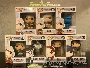 Bundle Funko Pop! Assassin's Creed Altair #23 / Ezio #21 / Edward #23 / Plague Doctor #24 / Elise #56 / Jacob Frye #73 Vinyl Figure Bobblehead Vaulted Collectible With Protector Funko Pop Figure
