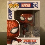 Marvel #593 Spider-Man (Diamond) Vinyl Figure Bobblehead Vaulted Collectible With Protector Funko Pop Figure
