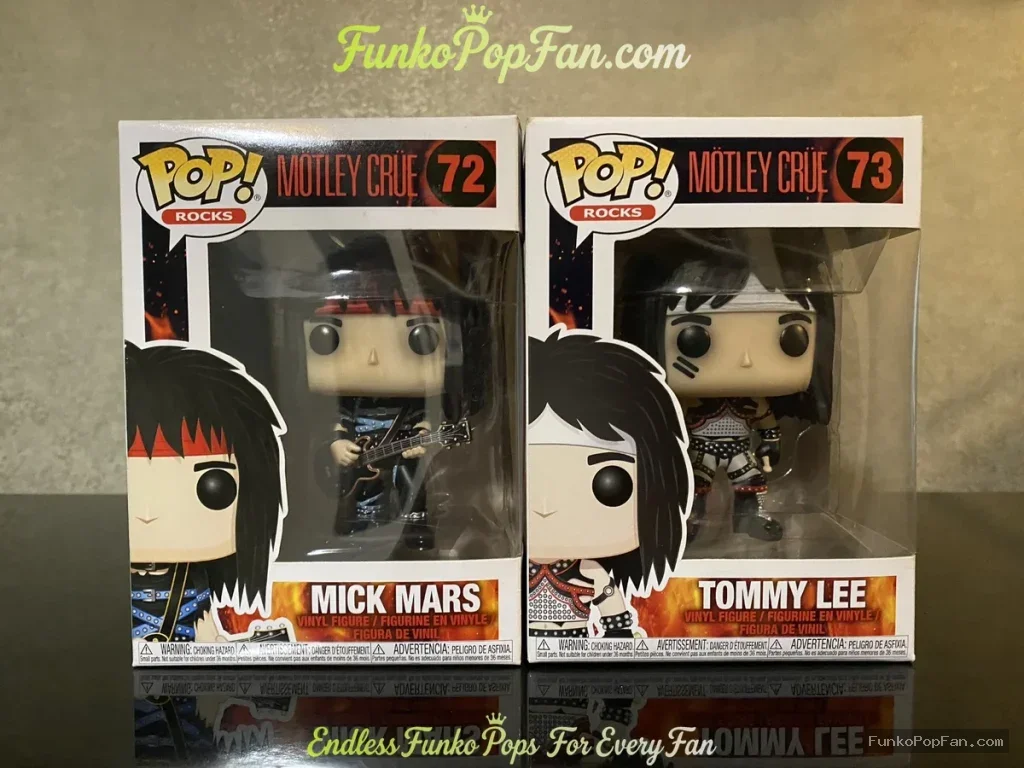 Bundle Funko Pop! Rocks Motley Crue #72 Mick Mars / #73 Tommy Lee Vinyl Figure Bobblehead Vaulted Collectible With Protector Funko Pop Figure