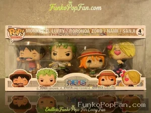Bundle Funko Pop! Animation One Piece #4 Luffy / Zoro / Nami / Sanji Vinyl Figure Bobblehead Vaulted Collectible With Protector Funko Pop Figure