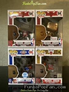Bundle Funko Pop! Basketball Chicago Bulls Michael Jordan #54 #100 #126 Vinyl Figure Bobblehead Vaulted Collectible With Protector Funko Pop Figure