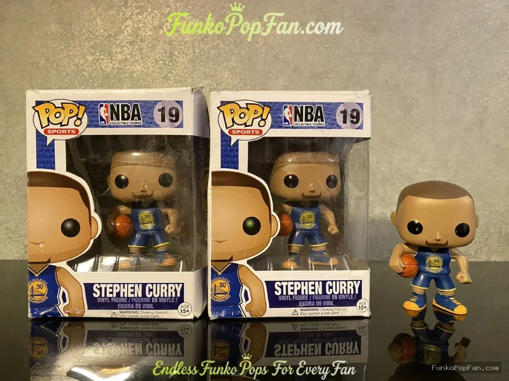 NBA Sports #19 Stephen Curry Vinyl Figure Bobblehead Vaulted Collectible With Protector Funko Pop Figure