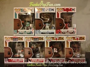 Bundle [LOT] Funko Pop Basketball #71/#75/#84/#114/#115/#126 Michael Jordan (Convention Exclusive 2019 Fanatics Exclusive Chicago Bulls) Vinyl Figure Bobblehead Vaulted Collectible With Protector Funko Pop Figure
