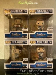 Bundle Funko Pop! Marvel Avengers Deluxe #755 Victory Bruce Banner / Victory Hawkeye #757 / Victory Black Widow #759 / Victory Thor #760 Vinyl Figure Bobblehead Vaulted Collectible With Protector Funko Pop Figure