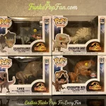 Bundle Funko Pop! Jurassic World Giganotosaurus #1207 / Atrocraptor (Ghost) #1205 / T-Rex #1211 / Atrocraptor (Red) #1217 Vinyl Figure Bobblehead Vaulted Collectible With Protector Funko Pop Figure