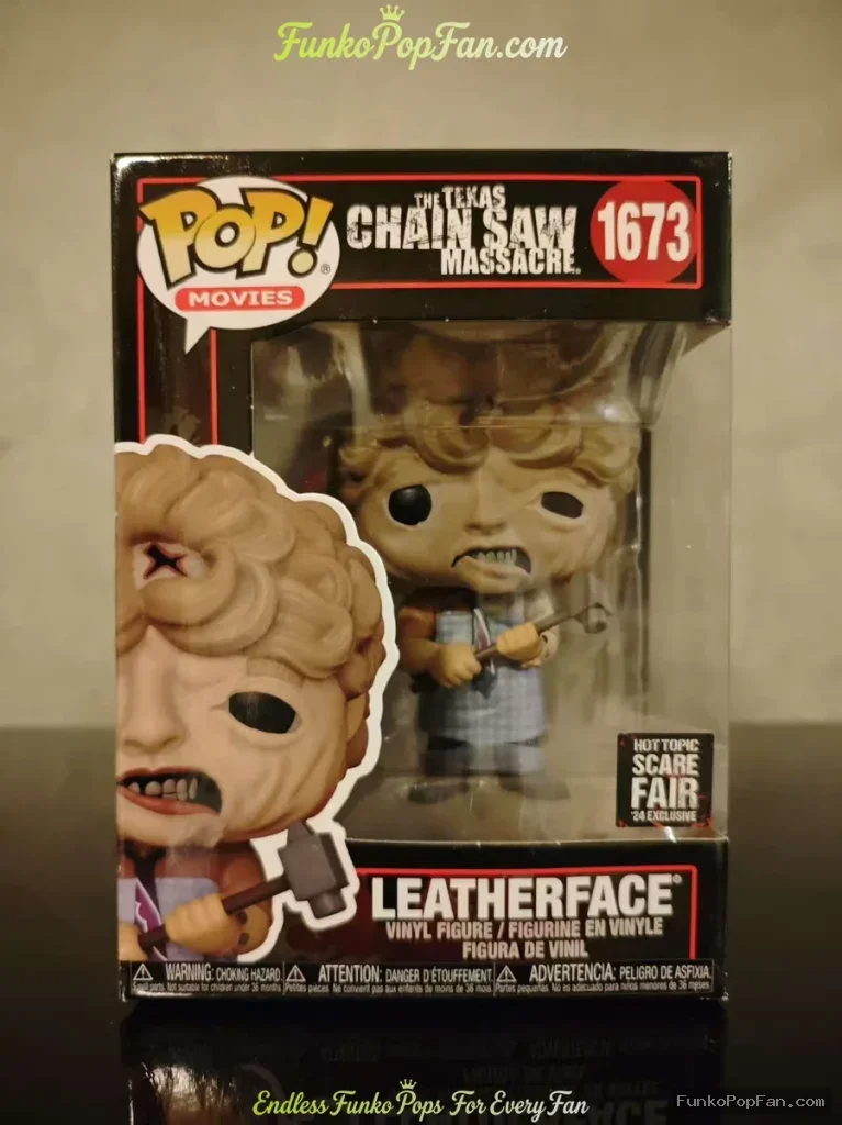Movies The Texas Chainsaw Massacre #1673 Leatherface (SCARE FAIR) Vinyl Figure Bobblehead Vaulted Collectible With Protector Funko Pop Figure