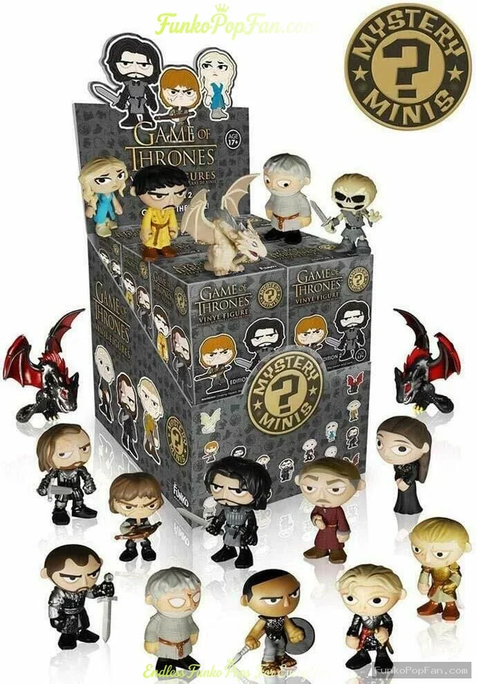 Bundle 17 pcs Full Set Sealed Case Funko Game of Thrones Mystery Minis #1-12 Vinyl Figure Bobblehead Vaulted Collectible With Protector Funko Pop Figure