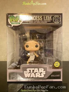 Star Wars Deluxe #279 Princess Leia (LE 3300 Glow in the Dark) Vinyl Figure Bobblehead Vaulted Collectible With Protector Funko Pop Figure