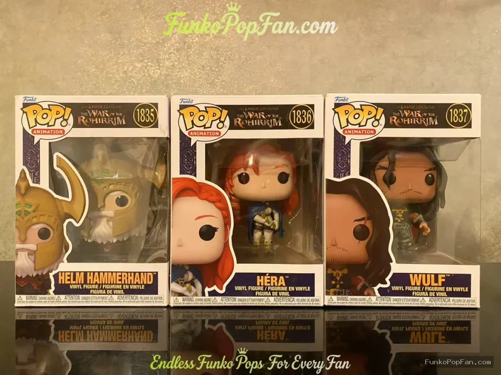 Bundle Funko Pop! Animation War of the Rohirrim #1835 Helm Hammerhand / Hera #1836 / Wulf #1837 Vinyl Figure Bobblehead Vaulted Collectible With Protector Funko Pop Figure