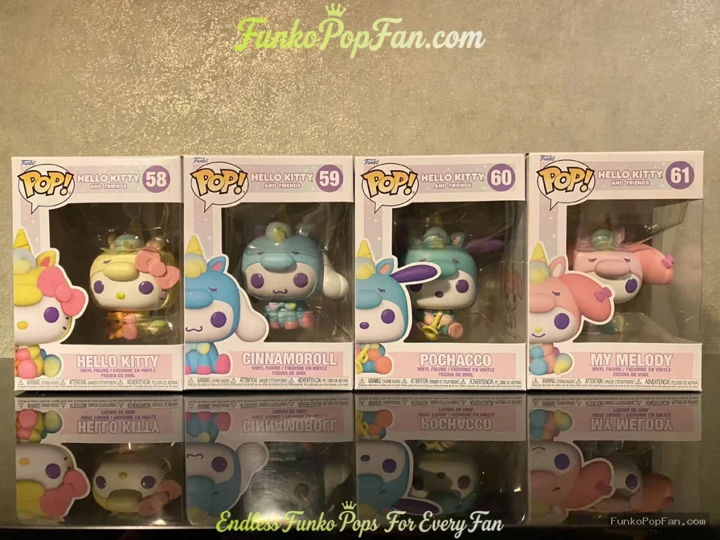 Bundle Funko Pop! Hello Kitty and Friends Complete Set of 4 #58 Hello Kitty / #59 Cinnamoroll / #60 Pochacco / #61 My Melody Vinyl Figure Bobblehead Vaulted Collectible With Protector Funko Pop Figure