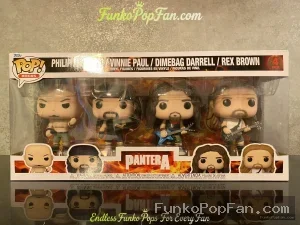 Bundle Funko Pop! Rocks Pantera #4 Philip Anselmo / Vinnie Paul / Dimebag Darrell / Rex Brown Vinyl Figure Bobblehead Vaulted Collectible With Protector Funko Pop Figure