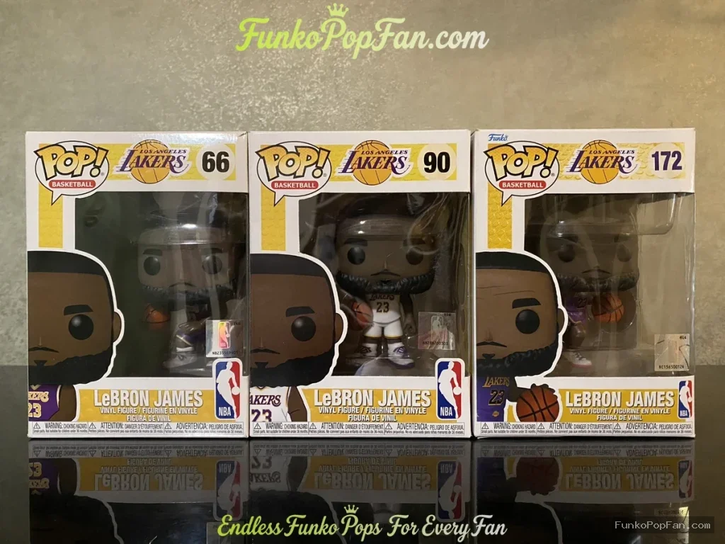 NBA Los Angeles Lakers #66 Lebron James / #90 Lebron James / #172 Lebron James Vinyl Figure Bobblehead Vaulted Collectible With Protector Funko Pop Figure