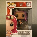 WWE #42 Sasha Banks Vinyl Figure Bobblehead Vaulted Collectible With Protector Funko Pop Figure
