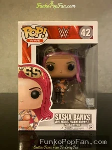 WWE #42 Sasha Banks Vinyl Figure Bobblehead Vaulted Collectible With Protector Funko Pop Figure