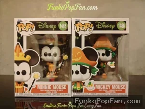 Disney Halloween #1485 Minnie Mouse / Mickey Mouse #1486 Vinyl Figure Bobblehead Vaulted Collectible With Protector Funko Pop Figure