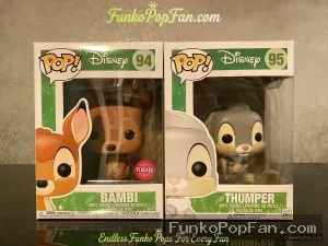 Bundle Funko Pop! Disney Bambi #94 Bambi (Flocked) Vinyl Figure Bobblehead Vaulted Collectible With Protector Funko Pop Figure