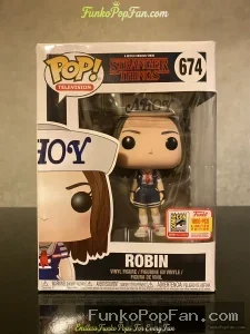 Television Stranger Things #674 Robin 1800 (SDCC 2018 Hot Topic Exclusive) Vinyl Figure Bobblehead Vaulted Collectible With Protector Funko Pop Figure
