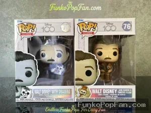 Bundle Funko Pop! Disney Icons 100 Walt Disney with Drawing #74 + #76 Walt Disney and Donald & Timothy Plush Vinyl Figure Bobblehead Vaulted Collectible With Protector Funko Pop Figure
