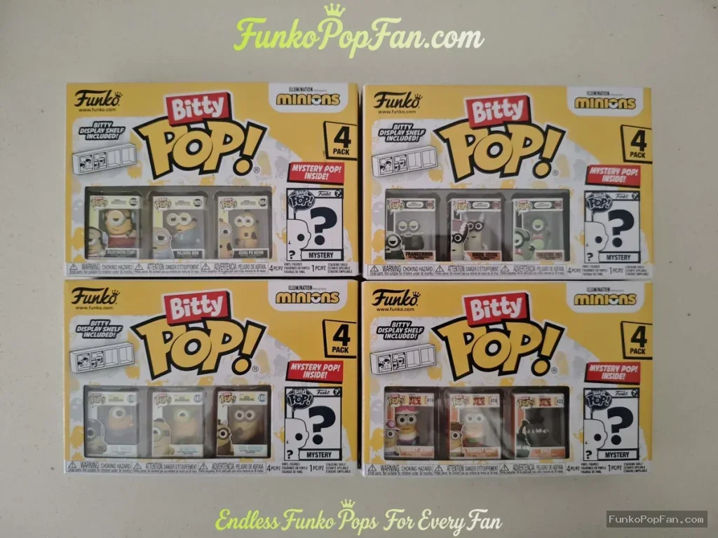 Bundle Funko Pop! Minions Bitty Pop! 1# 2# 3# 4# Eye Matie (Mystery Pack) Vinyl Figure Bobblehead Va - Funko Pop Figure