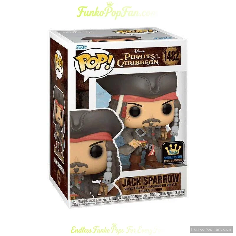 Funko Pop! Disney Pirates of the Caribbean Jack Sparrow #1482 (Specialty Series Exclusive) Vinyl Fig - Funko Pop Figure