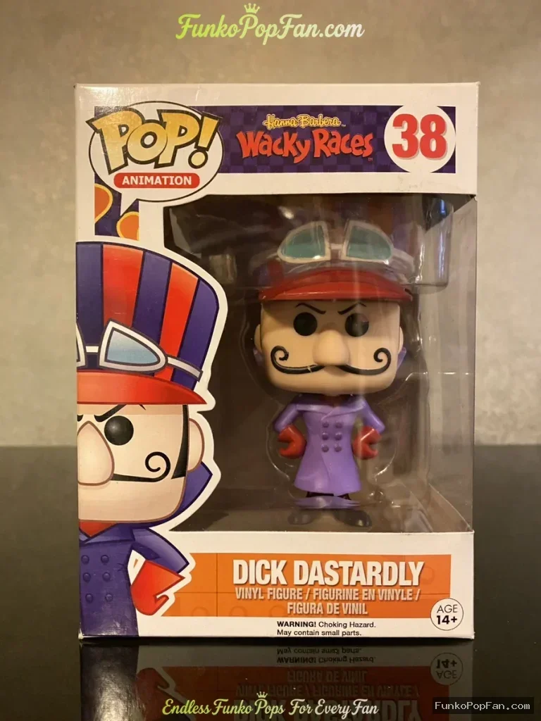 Funko Pop! Animation Wacky Races Dick Dastardly #38 Vinyl Figure Bobblehead Vaulted Collectible With - Funko Pop Figure