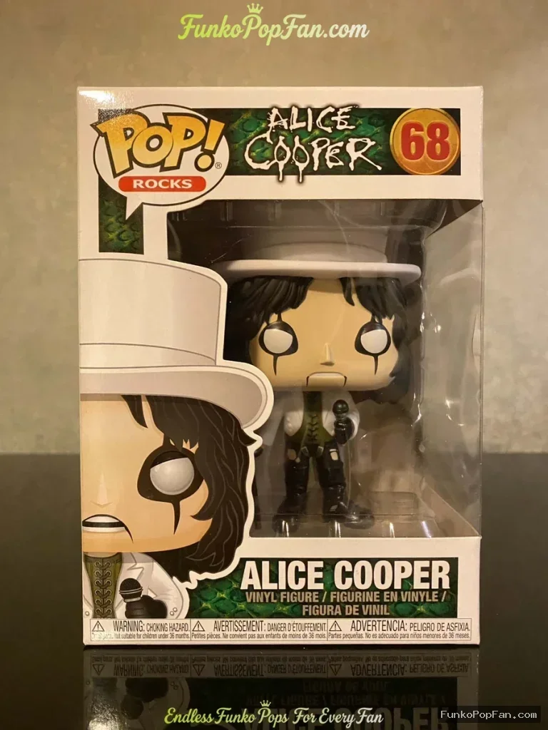 Funko Pop! Rocks Alice Cooper #68 Vinyl Figure Bobblehead Vaulted Collectible With Protector - Funko Pop Figure