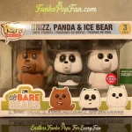 Bundle Funko Pop! Animation We Bare Bears #103 Grizz, Panda & Ice Bear (Flocked Barnes & Noble Exclu - Funko Pop Figure