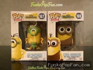 Bundle unko Pop Movies Minions #167 AU NATUREL / #169 CRO-MINION Vinyl Figure Bobblehead Vaulted Col - Funko Pop Figure