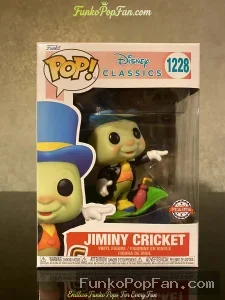 Funko Pop! Disney Classics Jiminy Cricket #1228 Vinyl Figure Bobblehead Vaulted Collectible With Pro - Funko Pop Figure